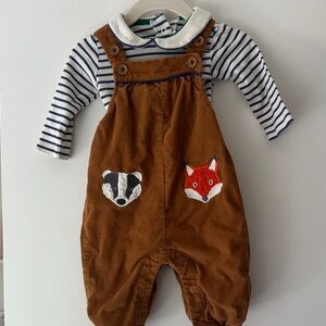 Baby Boden overalls with Peter Pan collard onesie